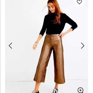 Madewell Emmett Wide Leg Crop size 29, metallic
